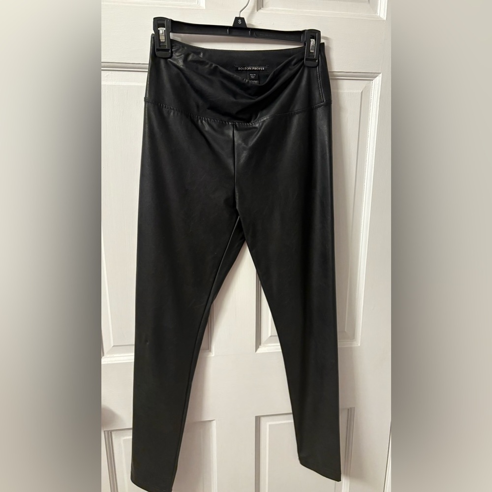 Boston Proper‎ Black Leatherette Pants XS